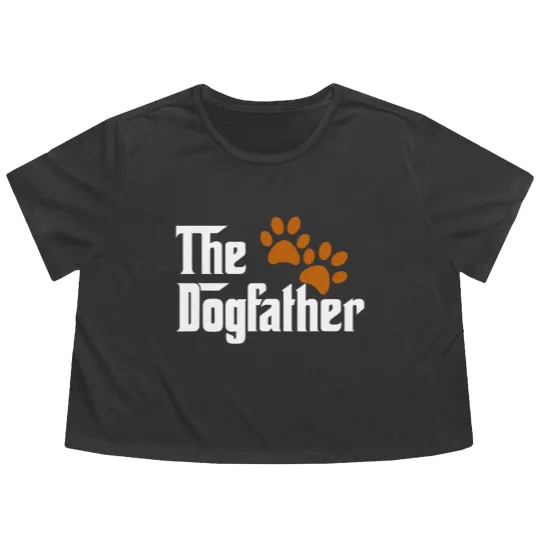 Discover Cool Dog Dad Dog Father Flowy Cropped Tees The DogFather Flowy Cropped Tees