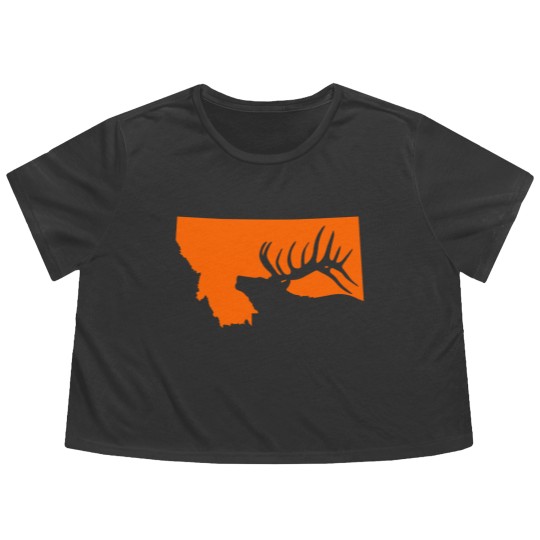Discover Montana Elk Hunting Flowy Cropped Tees
