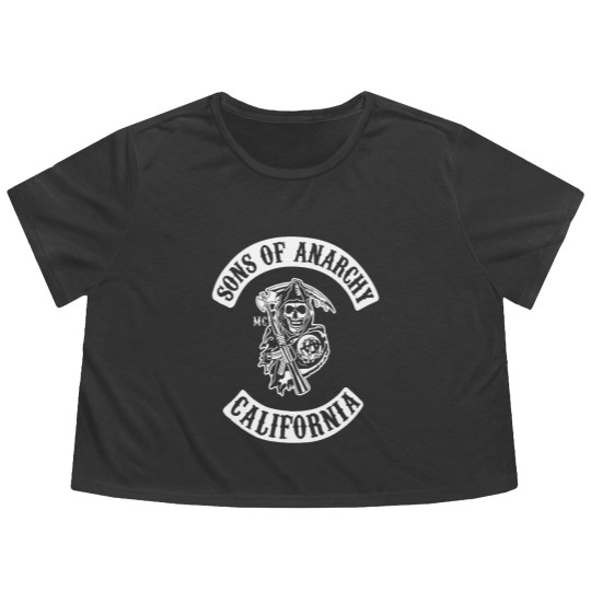 Discover Mens Sons of Anarchy Flowy Cropped Tees (on back)