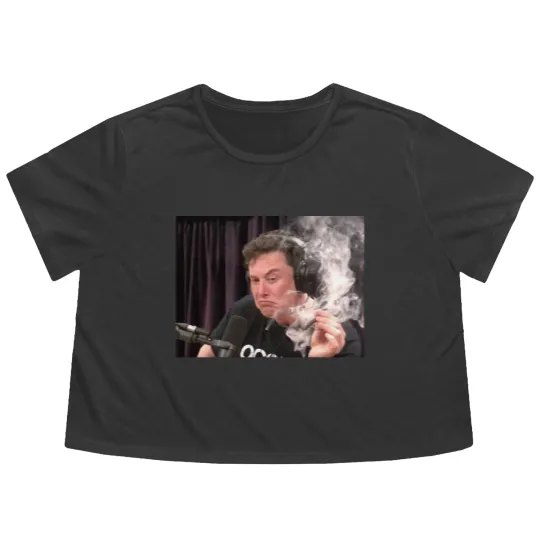 Discover Pfnetie  Elon Musk Smokes Short Sleeve Flowy Cropped Tees