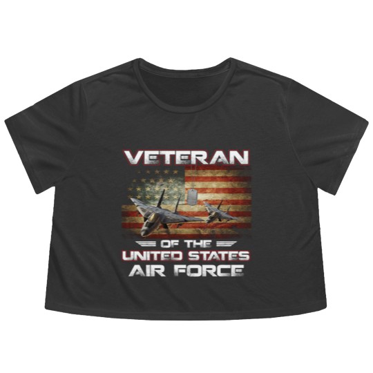 Discover Veteran of the United States US Air Force Flowy Cropped Tees