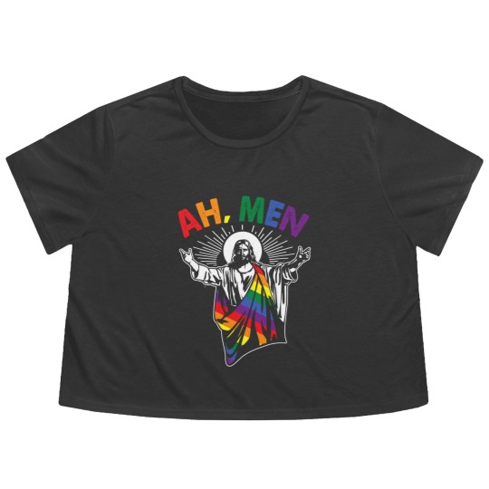 Discover Ah Men Gay Jesus Christian Flowy Cropped Tees