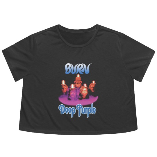 Discover Plastic Head Deep Purple Burn Flowy Cropped Tees