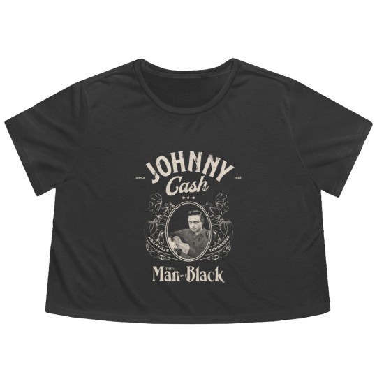 Discover Johnny Cash The Man in Black Graphic Flowy Cropped Tees