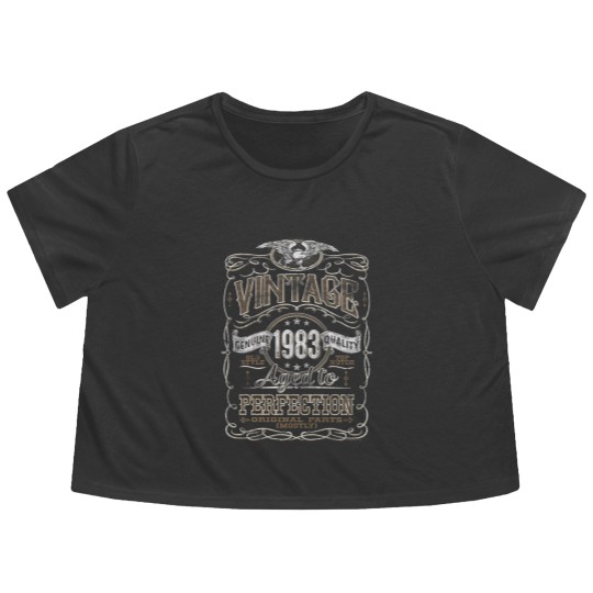 Discover 40th Birthday Flowy Cropped Tees for Men - Vintage 1983 Aged to Perfection 40th Birthday