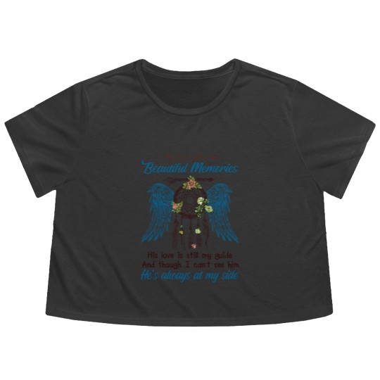 Discover My Dad Left Me Beautiful Momories - Dad - Flowy Cropped Tees
