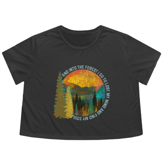 Discover Into The Forest I Go Hiking Flowy Cropped Tees Nature Lover Ca Flowy Cropped Tees