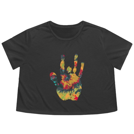 Discover Tie Dye Jerry Vintage - Jerry Garcia Hand - Flowy Cropped Tees