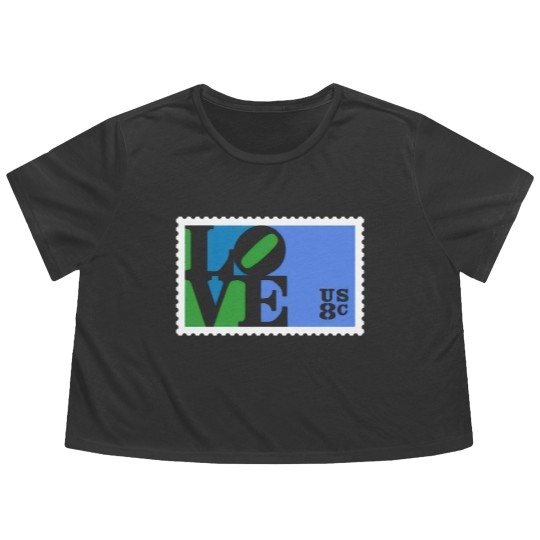Discover Love Stamp Stencil (Robert Indiana) - Love - Flowy Cropped Tees