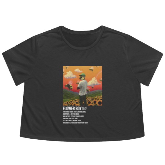 Discover Minimalist Album Music Flowy Cropped Tees, Tyler Flower Boy Tour Album, Album Music Trend 2023 Flowy Cropped Tees