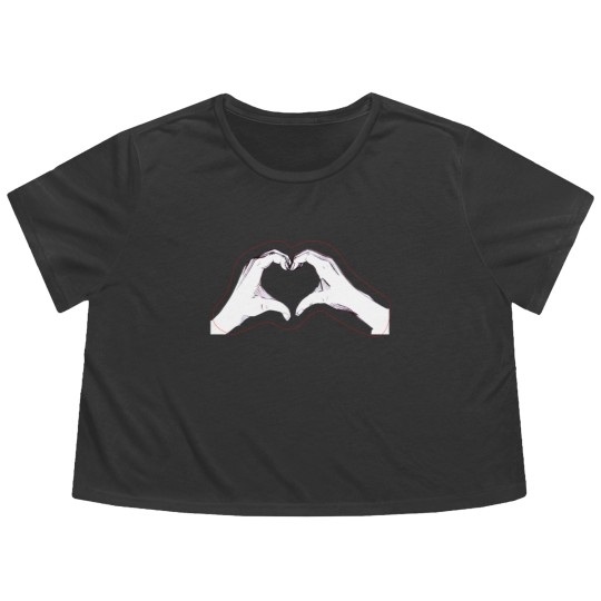 Discover Two hands making a heart Flowy Cropped Tees