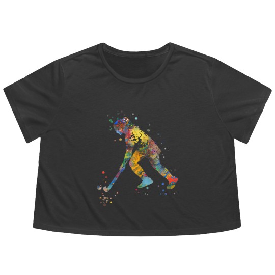 Discover Field hockey girl Flowy Cropped Tees