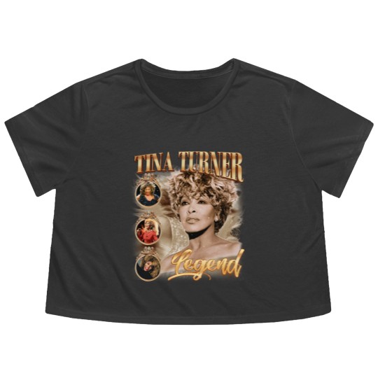 Discover Tina Turner Legend Music Flowy Cropped Tees, R.I.P 1939-2023 Tina Turner Rock Retro Vintage Flowy Cropped Tees
