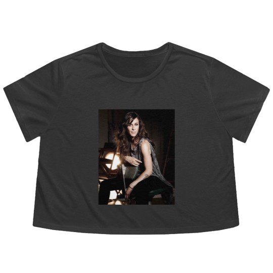 Discover Alanis Morissette Flowy Cropped Tees, Birthday Gift, 90s vintage Music Flowy Cropped Tees
