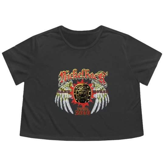 Discover Best rock band Nickelback news logos, Nickelback Logo Tour 2010 Flowy Cropped Tees