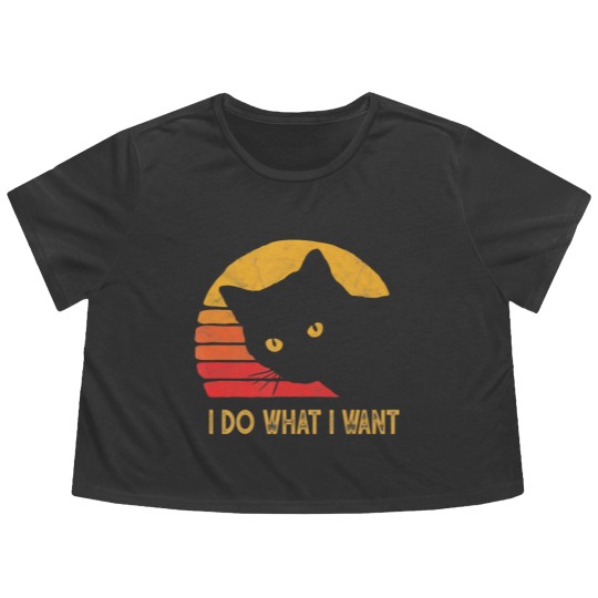 Discover Retro I do what I want with my cat funny gift Flowy Cropped Tees