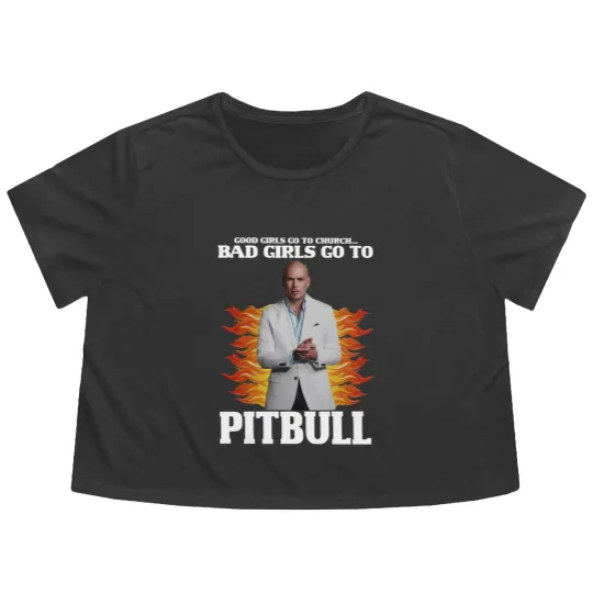 Discover Pitbull Flowy Cropped Tees, Good Girls Go To Church Bad Girls Go To Pitbull Flowy Cropped Tees