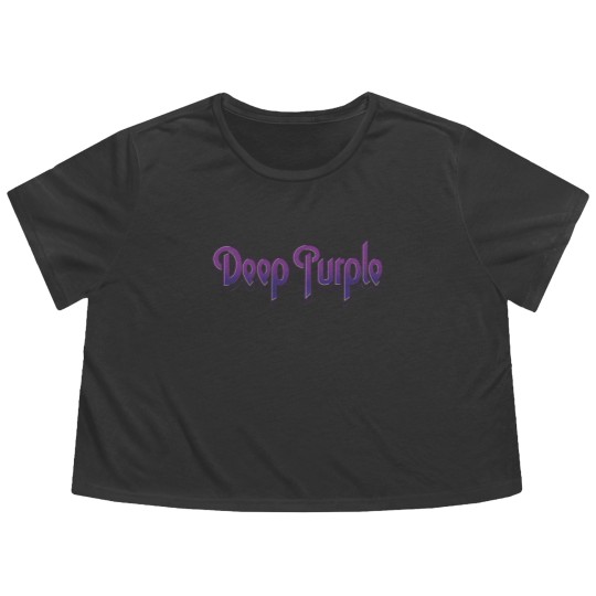 Discover Deep Purple Unisex Flowy Cropped Tees: Vintage Logo