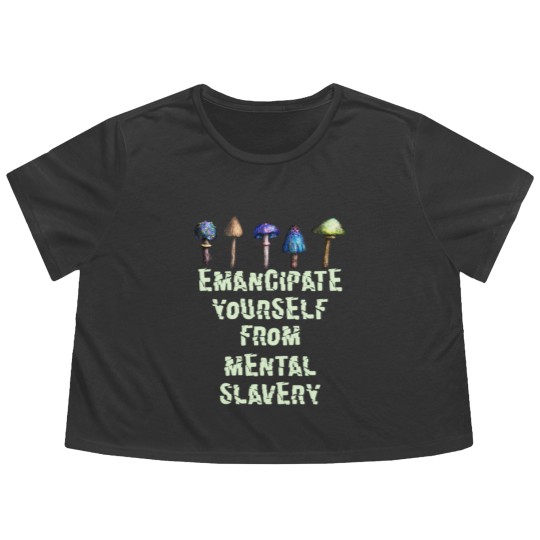 Discover Emancipate Yourself From Mental Slavery Flowy Cropped Tees