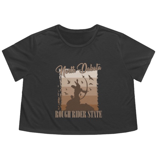 Discover North Dakota usa state gift Flowy Cropped Tees