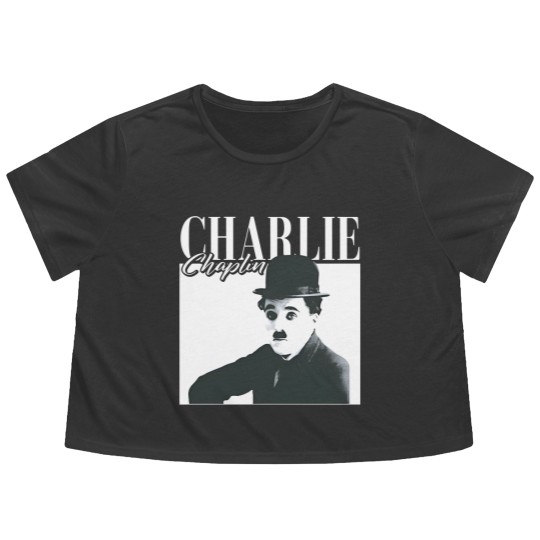 Discover Charlie Chaplin Flowy Cropped Tees, The Tramp Fan Flowy Cropped Tees, Charles Spencer Chaplin Vintage 90s Flowy Cropped Tees