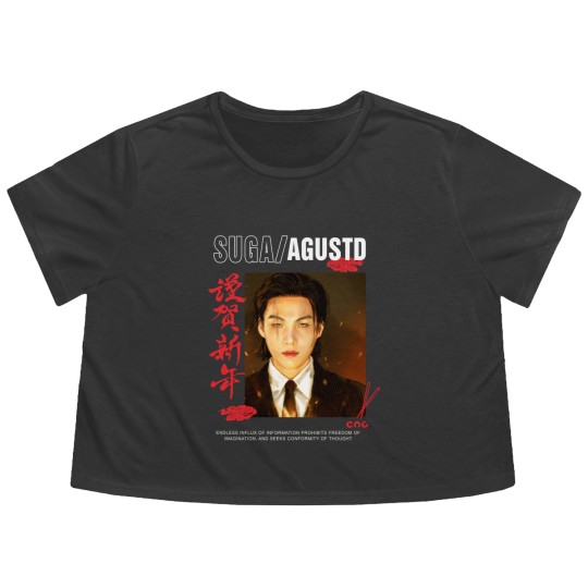 Discover Bts Suga Flowy Cropped Tees,AGUSTDshirt,AGUSTDmerch,Bts suga unisex Flowy Cropped Tees,Min yoongi Flowy Cropped Tees