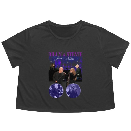 Discover Two Icons One Night Bill Joel and Nick Stevie Tour 2023 Flowy Cropped Tees