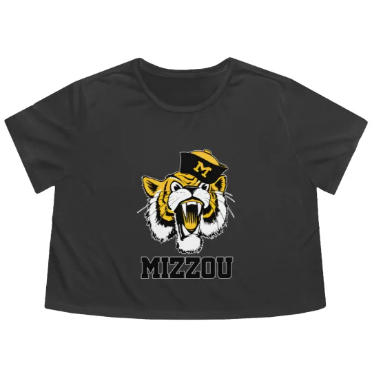 Discover Vintage 60's Truman the Missouri Tiger Mascot - Missouri - Flowy Cropped Tees