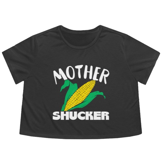 Discover Mother Shucker Mom Pun Funny Corn Farmer Mom Gift Flowy Cropped Tees Flowy Cropped Tees