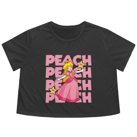 Discover Princess Peach Flowy Cropped Tees,Princess Peach Love Heart Flowy Cropped Tees