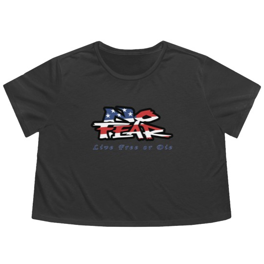 Discover NO FEAR WITH USA FLAG  | Active Flowy Cropped Tees