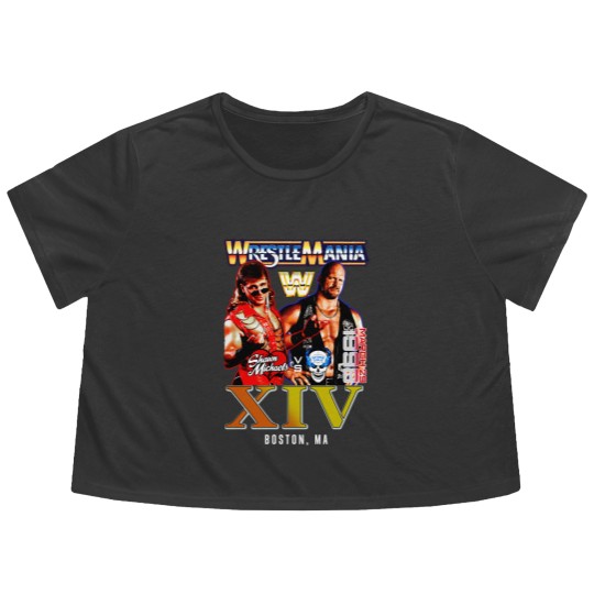 Discover New Wrestling Entertainment WrestleMania XIV 1998 Stone Cold Shawn Michaels Vintage Flowy Cropped Tees