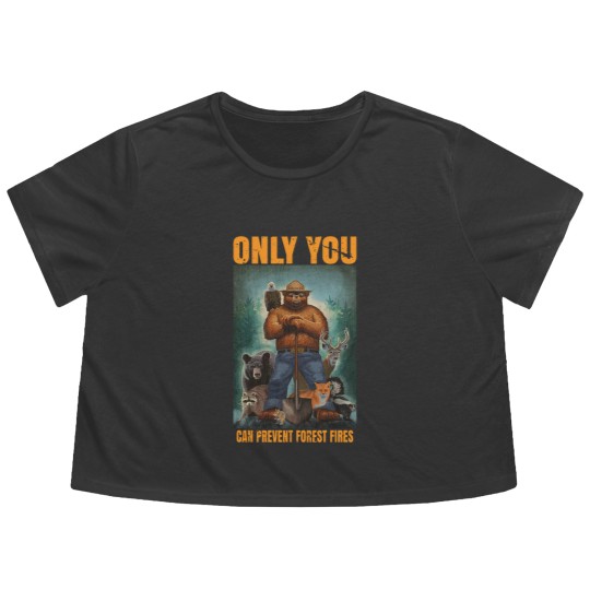 Discover smuky the bear - only you can prevent forest fires Classic Flowy Cropped Tees