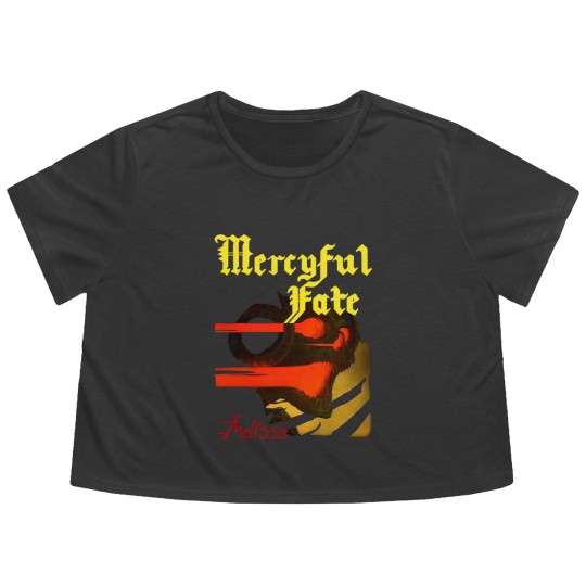 Discover Mercyful Fate Melissa Men's Black Flowy Cropped Tees Clothing Flowy Cropped Tees