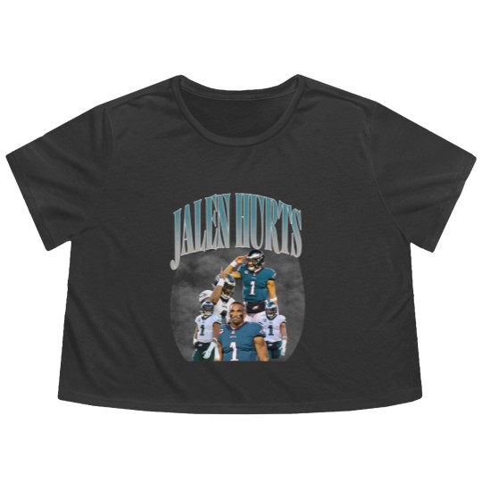 Discover 90s Vintage Inspired Jalen Hurts Flowy Cropped Tees, Jalen Hurts Flowy Cropped Tees, football vintage Flowy Cropped Tees