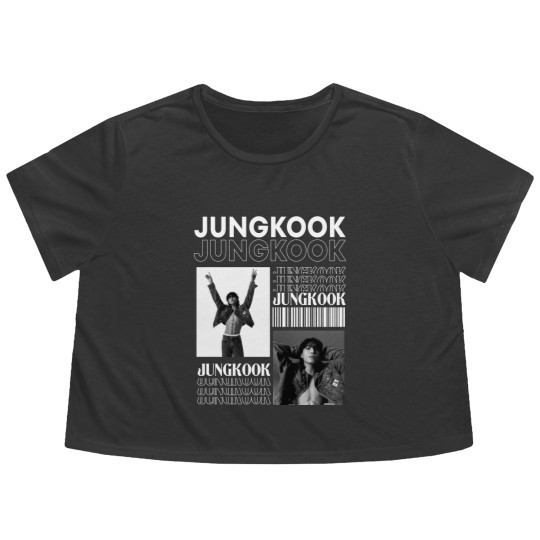 Discover Jungkookie Graphic 90s Flowy Cropped Tees,Jungkook Bts Flowy Cropped Tees, Vintage JungKook 90s Bootleg Flowy Cropped Tees