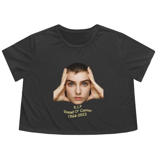 Discover RIP Sinead O'Connor Flowy Cropped Tees, Sinead O'Connor Flowy Cropped Tees, Feminist Singer Flowy Cropped Tees