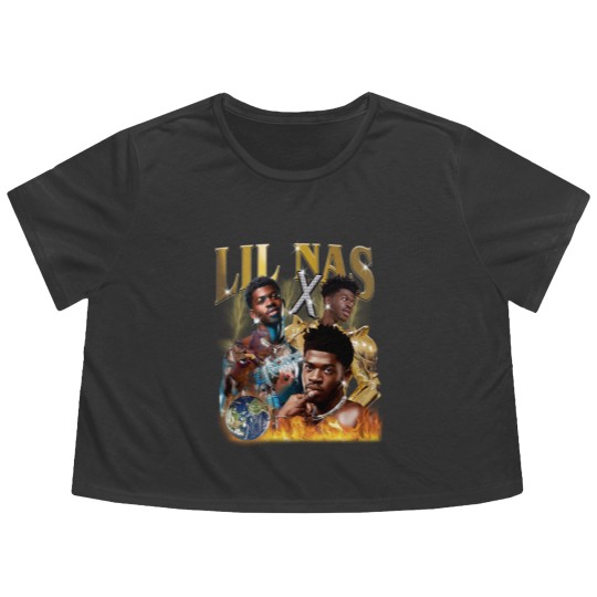 Discover Lil Nas X Flowy Cropped Tees | Lil Nas X Flowy Cropped Tees | Lil Nas X Graphic Flowy Cropped Tees