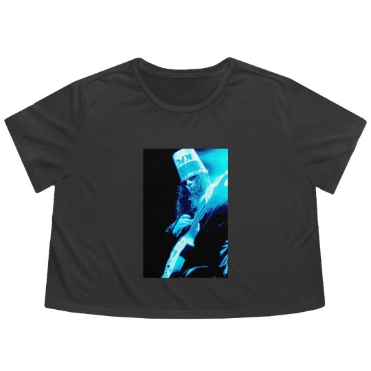 Discover Buckethead Electric Tears Graphic . Flowy Cropped Tees