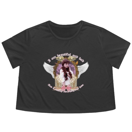 Discover Nicole Dollanganger 'Beautiful and Bad' Flowy Cropped Tees