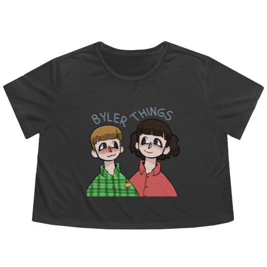 Discover Byler Will And Mike Ship Design Flowy Cropped Tees