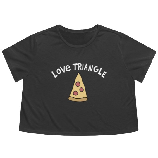 Discover Love Triangle Pizza Crusher Flowy Cropped Tees