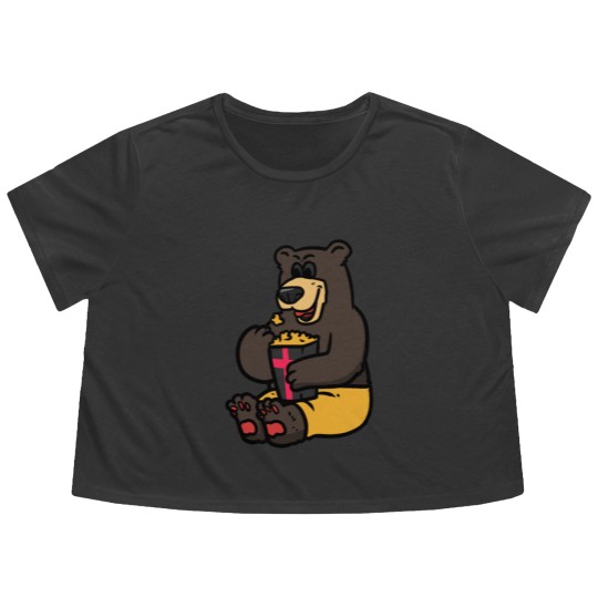 Discover Swiss Bear and Popcorn Flowy Cropped Tees