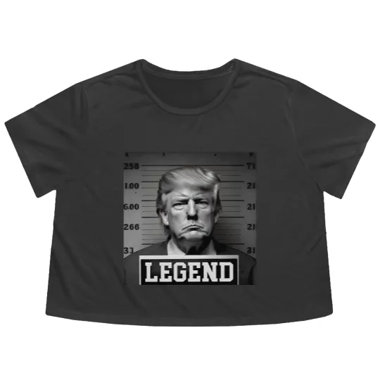 Discover Donald Trump Mug Shot Legend Flowy Cropped Tees, Donald Trump Flowy Cropped Tees