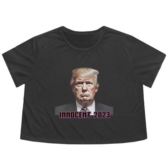 Discover President Donald J. Trump Not Guilty 2023 Indictment Flowy Cropped Tees