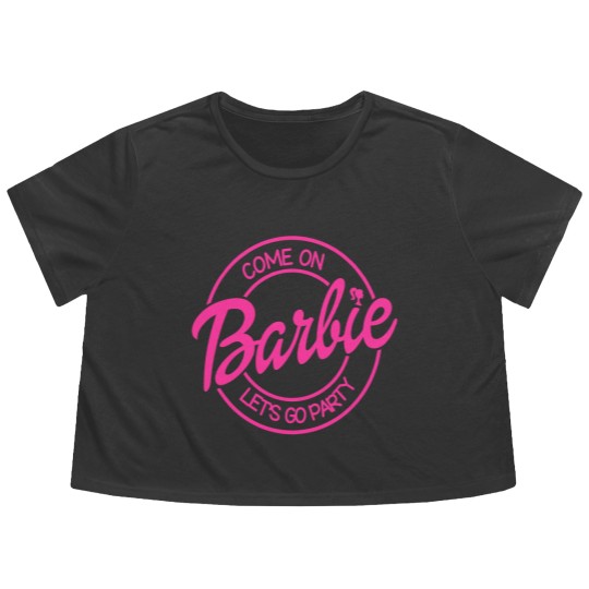 Discover Come On Let's Go Party Flowy Cropped Tees, Barbie Girl Flowy Cropped Tees, 2023 Barbie Flowy Cropped Tees