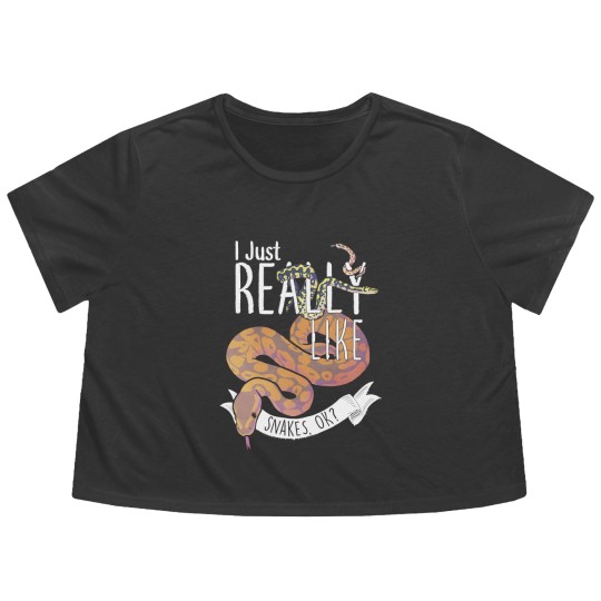 Discover Snake I Just Really Like Snakes, O K Flowy Cropped Tees