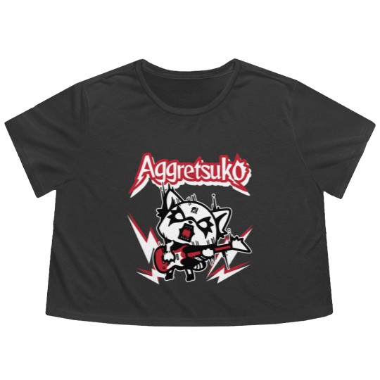 Discover Aggretsuko Rocker Rage Flowy Cropped Tees Flowy Cropped Tees Flowy Cropped Tees
