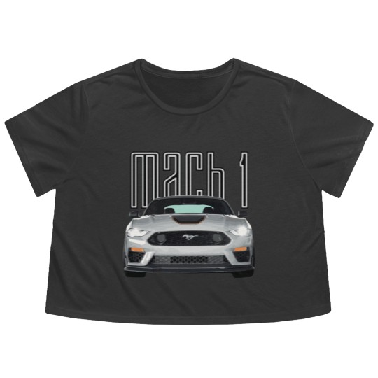 Discover MACH 1 Mustang GT 5.0L V8 Performance Car Fighter Jet Gray STANCE - Mach 1 Mustang - Zip Flowy Cropped Tees