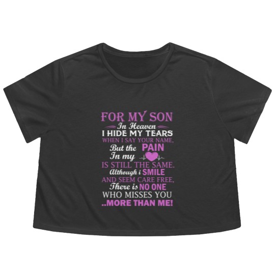 Discover For My Son In Heaven Flowy Cropped Tees
